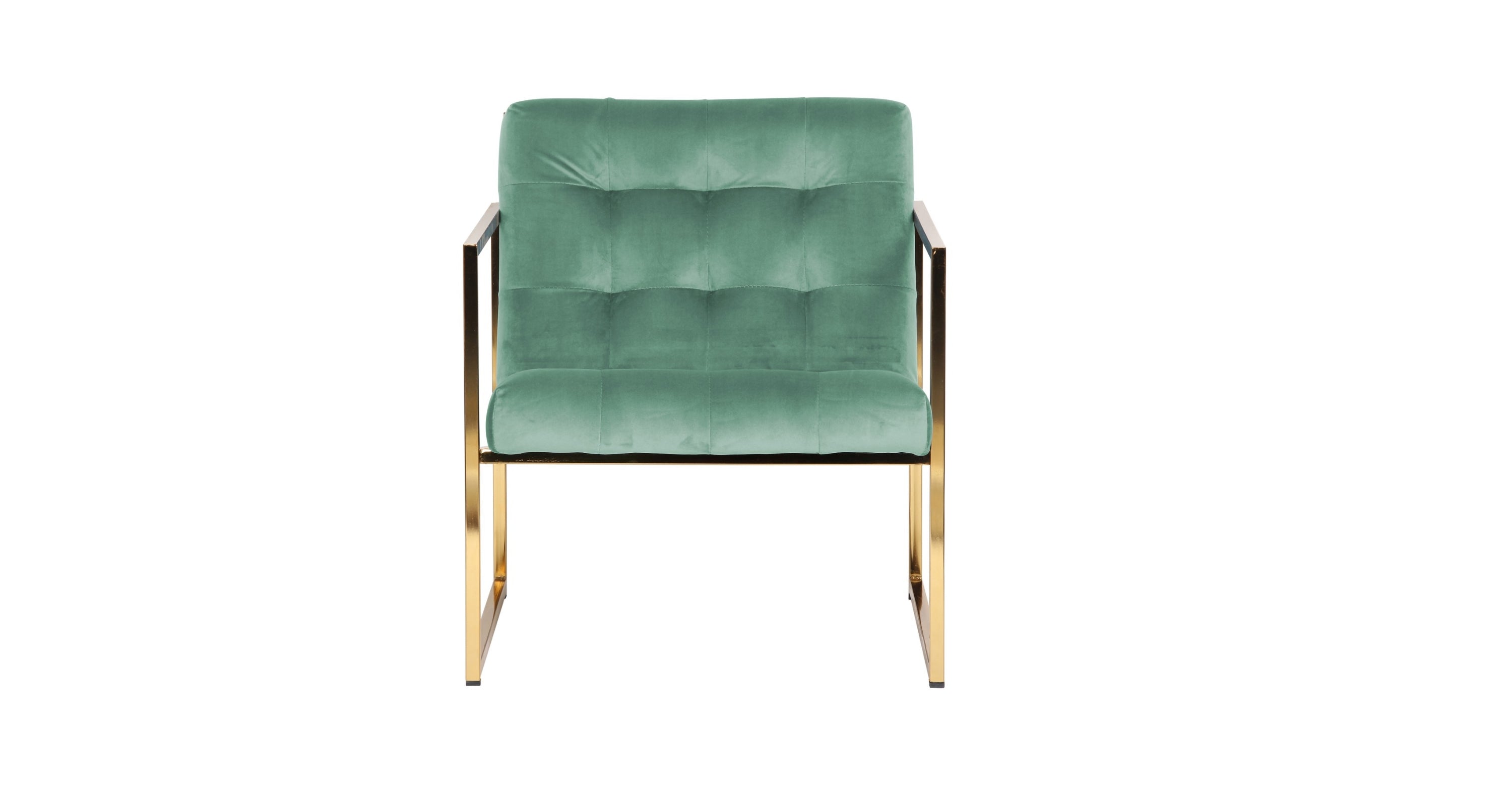 Lexington Tufted Velvet Accent Armchair With Gold Frame Turquoise