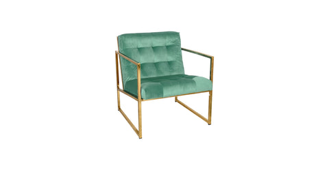 Lexington Tufted Velvet Accent Armchair With Gold Frame Turquoise