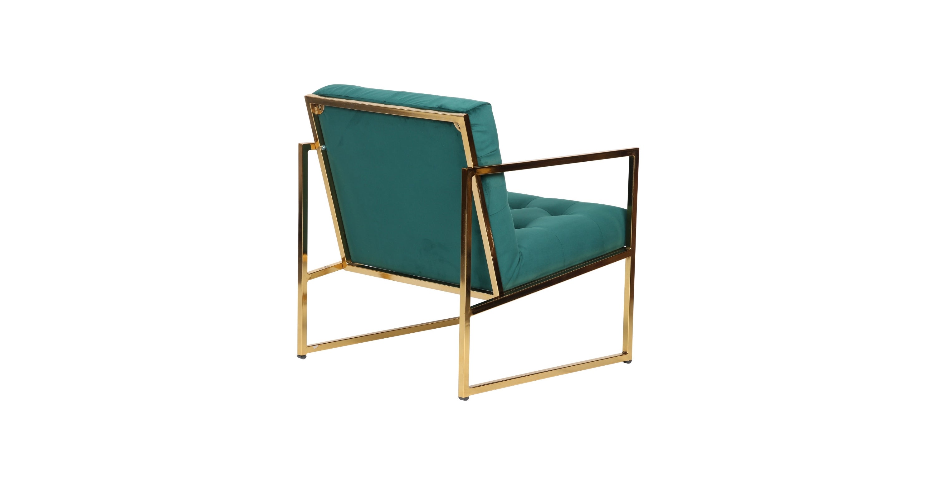 Lexington Tufted Velvet Accent Armchair With Gold Frame Emerald Green