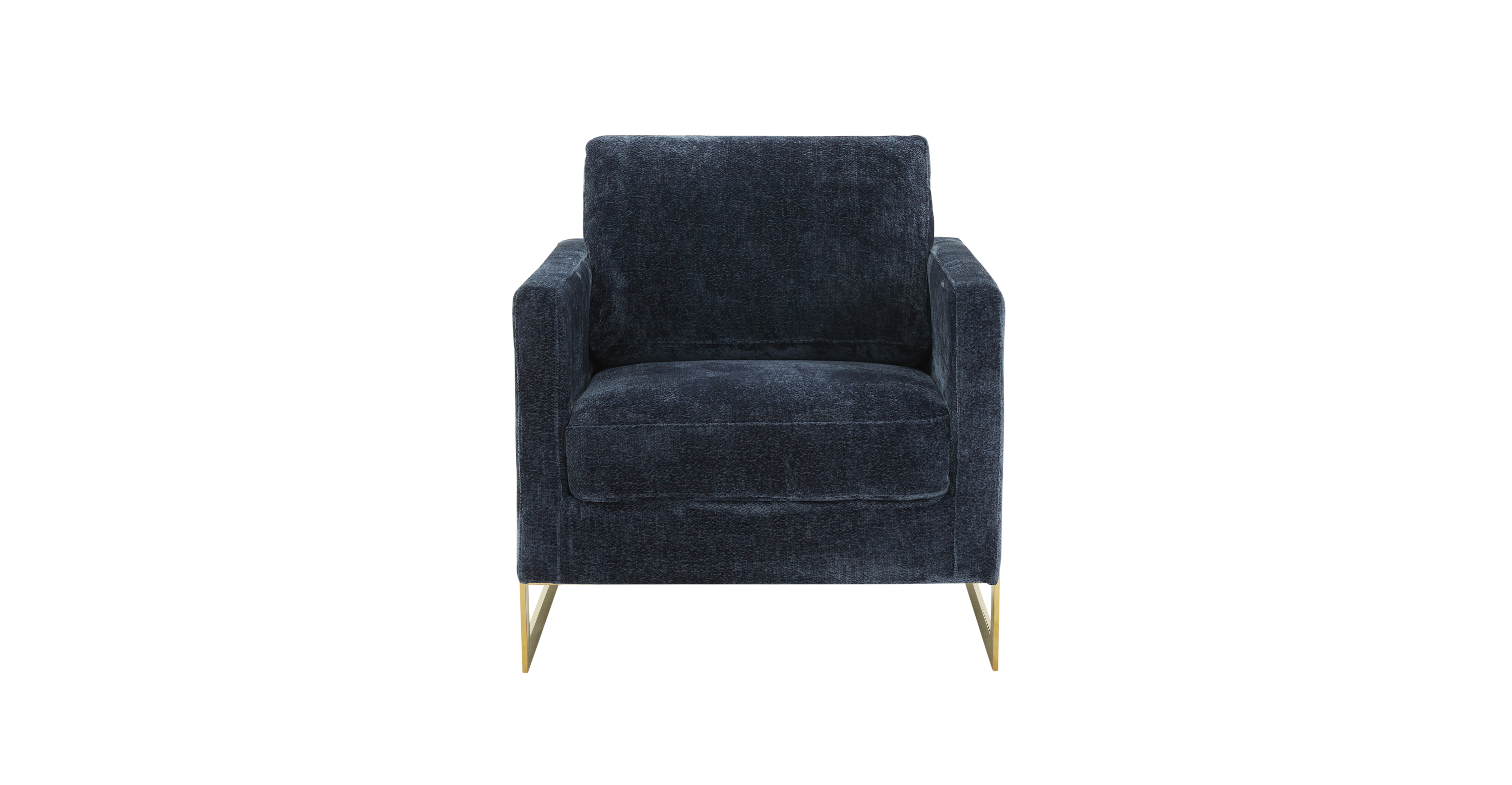 Lincoln Modern Upholstered Accent Armchair With Gold/Black Metal Frame Gold / Blue / Boucle