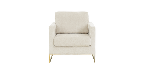 Lincoln Modern Upholstered Accent Armchair With Gold/Black Metal Frame Gold / Grey / Boucle