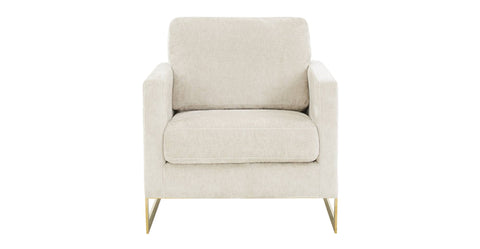 Lincoln Modern Upholstered Accent Armchair With Gold/Black Metal Frame Gold / Grey / Boucle