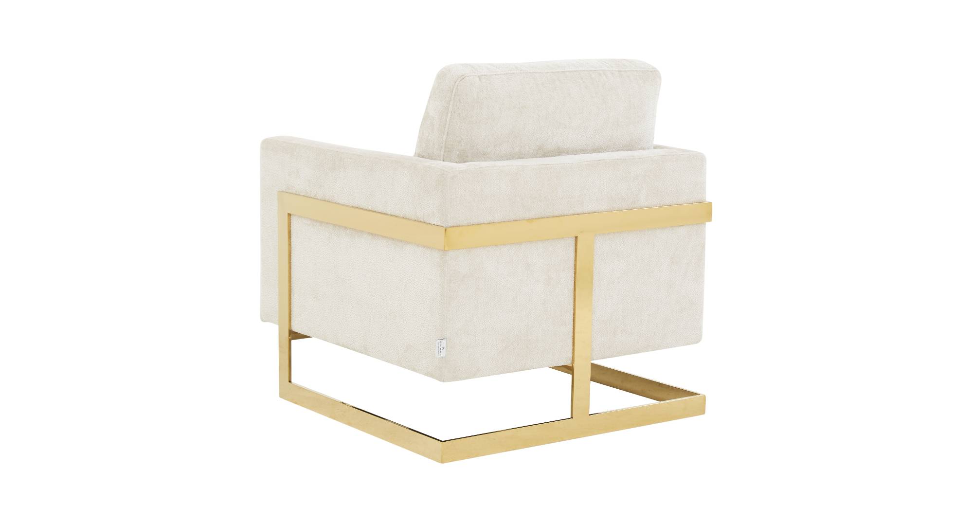 Lincoln Modern Upholstered Accent Armchair With Gold/Black Metal Frame Gold / Grey / Boucle