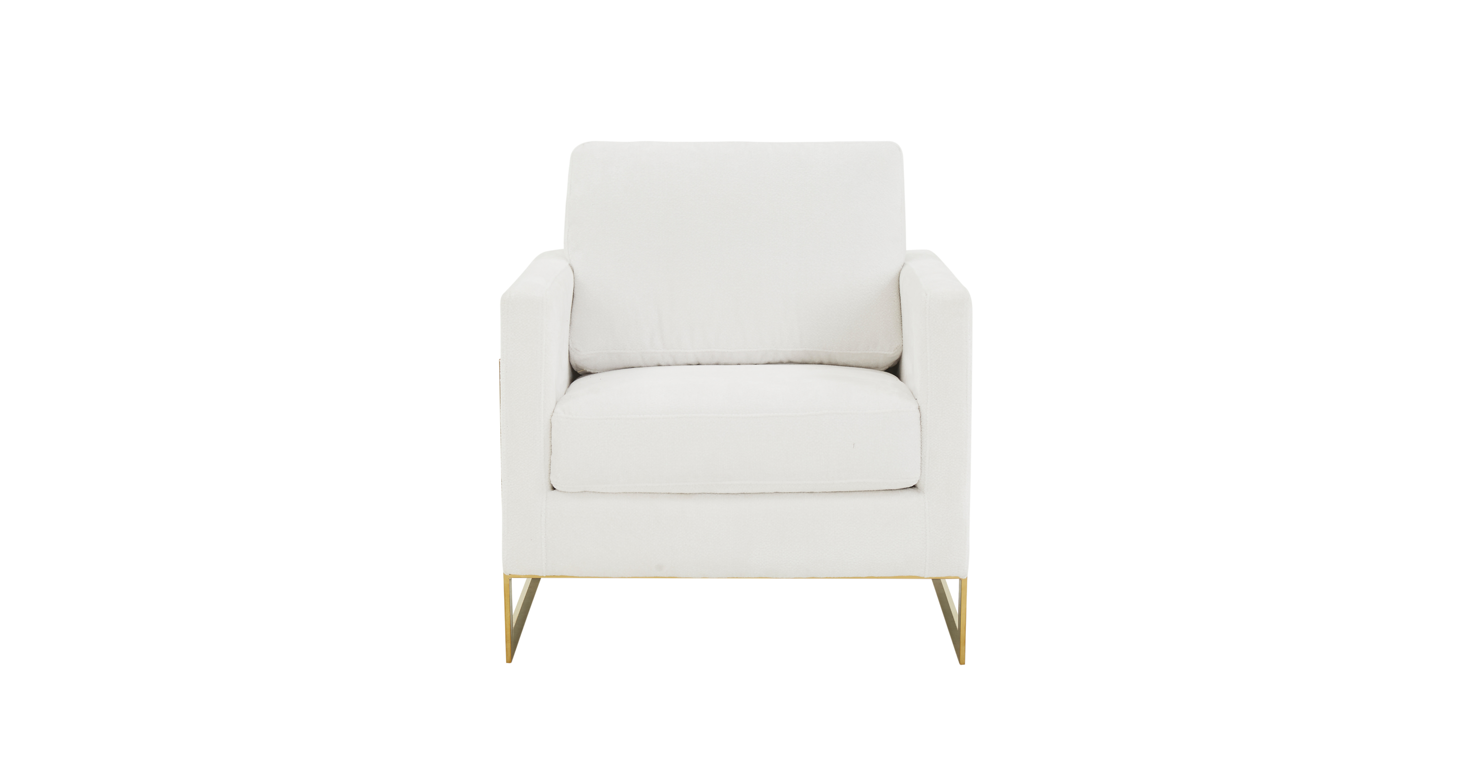 Lincoln Modern Upholstered Accent Armchair With Gold/Black Metal Frame Gold / White / Boucle