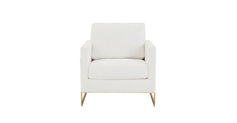 Lincoln Modern Upholstered Accent Armchair With Gold/Black Metal Frame Gold / White / Boucle