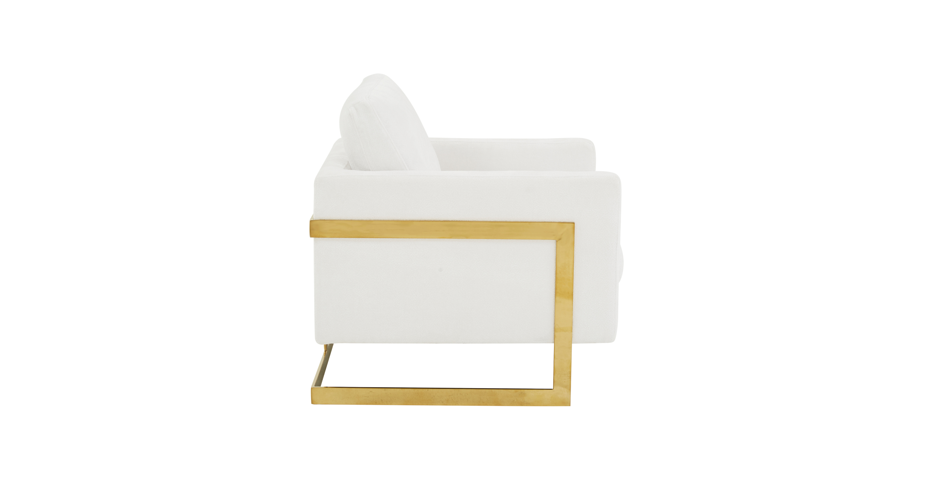 Lincoln Modern Upholstered Accent Armchair With Gold/Black Metal Frame Gold / White / Boucle