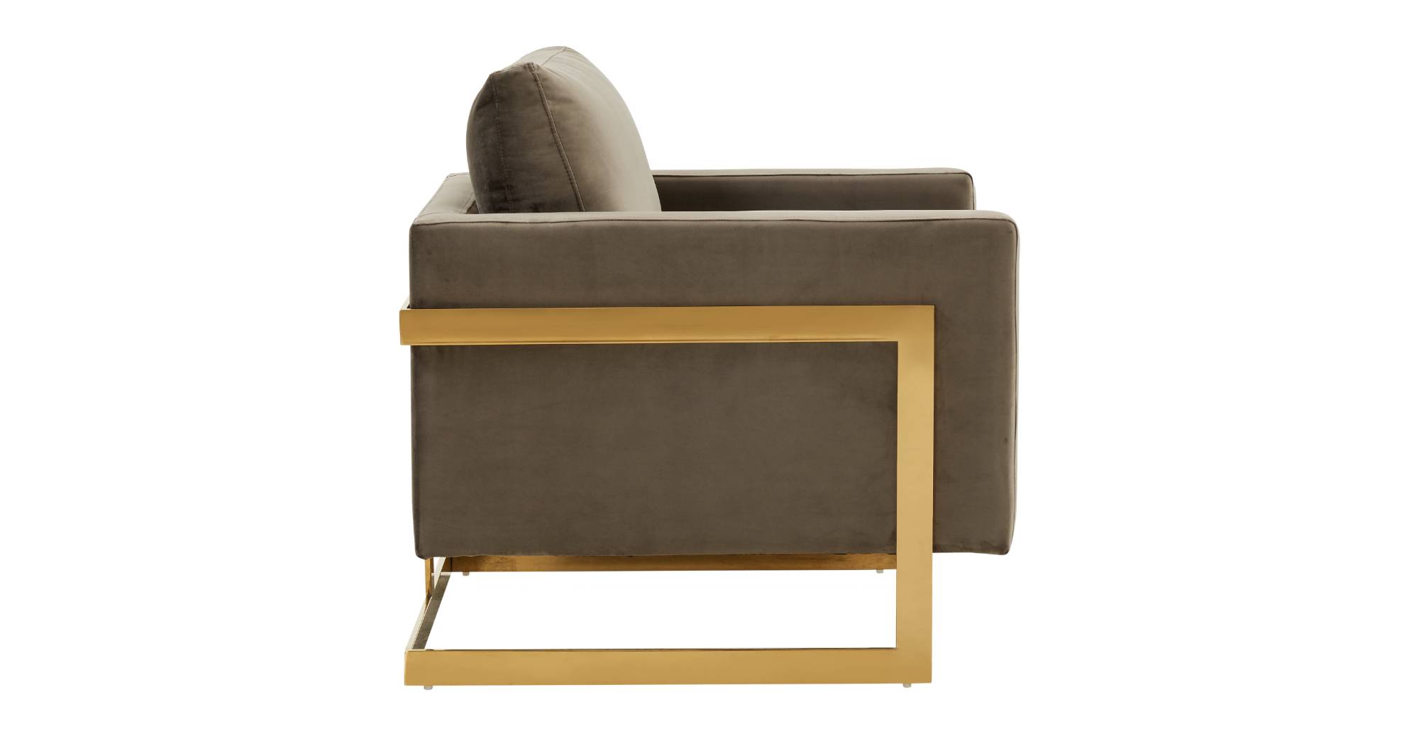 Lincoln Modern Upholstered Accent Armchair With Gold/Black Metal Frame Gold / Dark Grey / Velvet