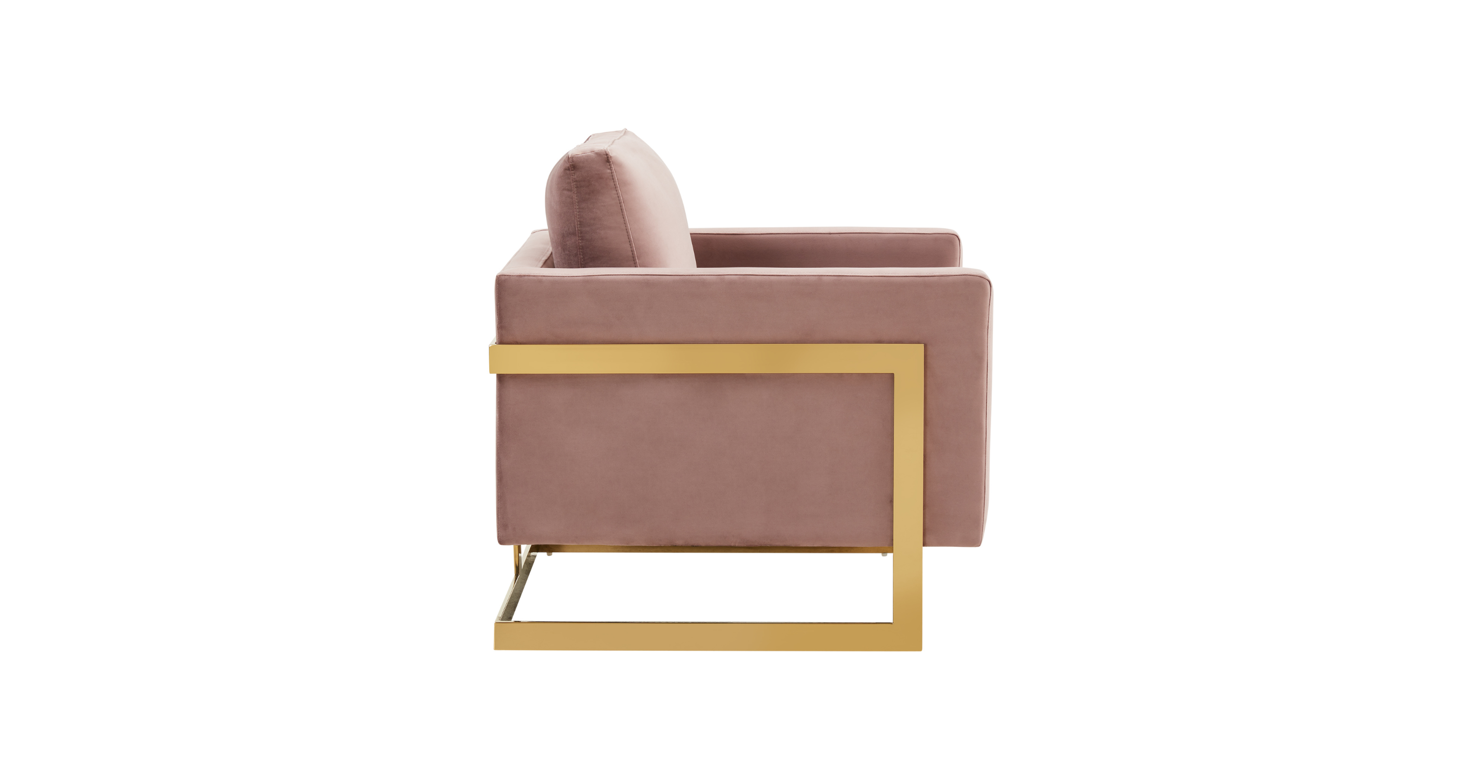 Lincoln Modern Upholstered Accent Armchair With Gold/Black Metal Frame Gold / Pink / Velvet