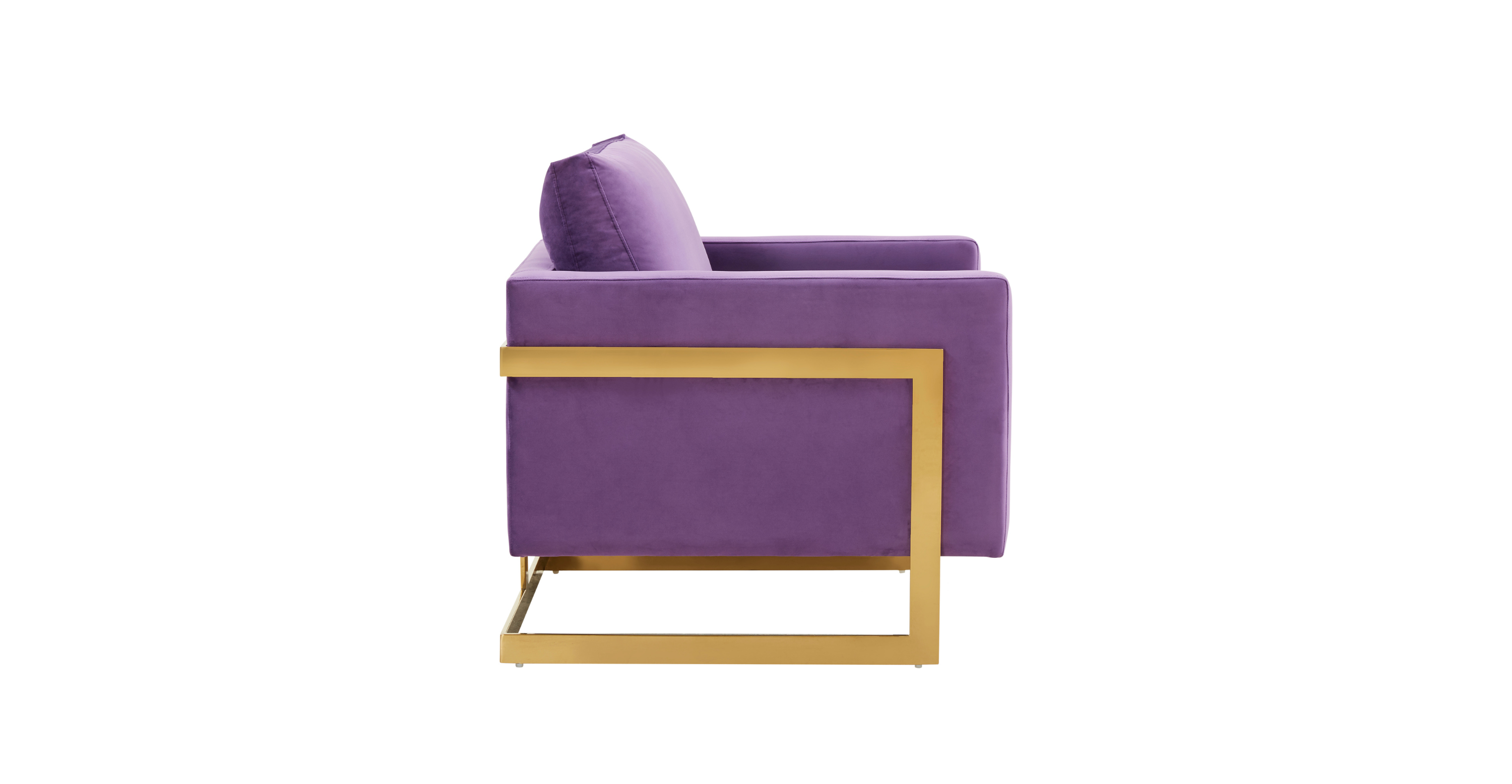 Lincoln Modern Upholstered Accent Armchair With Gold/Black Metal Frame Gold / Purple / Velvet