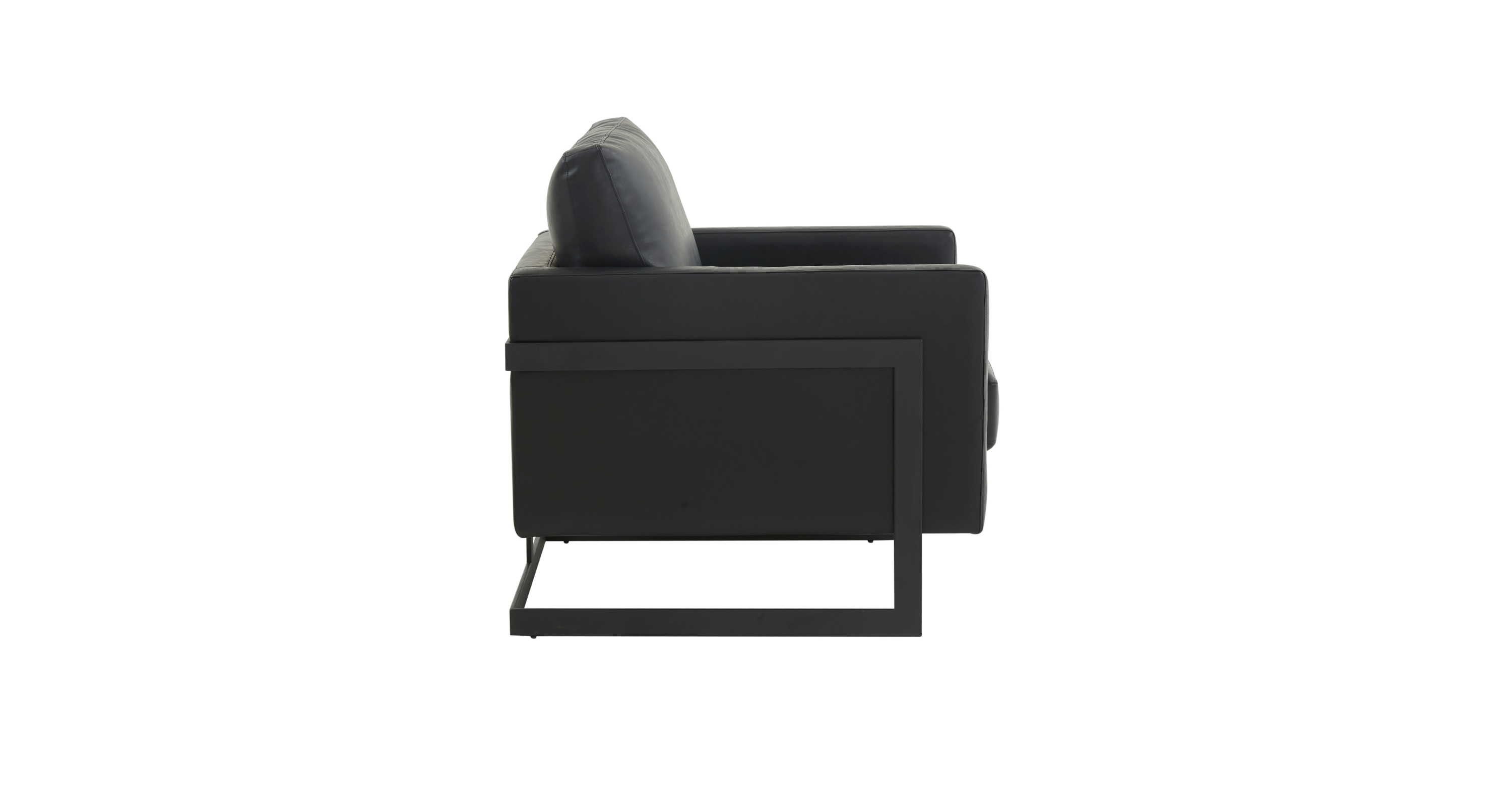 Lincoln Modern Upholstered Accent Armchair With Gold/Black Metal Frame Black / Black / Leather