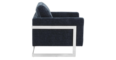 Lincoln Accent Chair Upholstered in Boucle with Black Stainless-Steel Frame