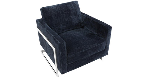 Lincoln Accent Chair Upholstered in Boucle with Black Stainless-Steel Frame