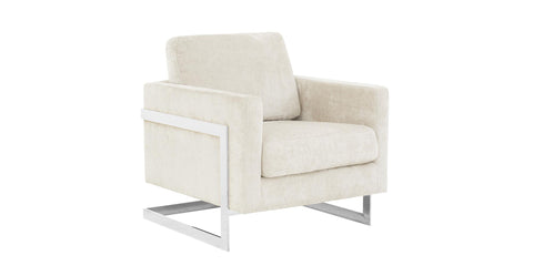 Lincoln Accent Chair Upholstered in Boucle with Black Stainless-Steel Frame