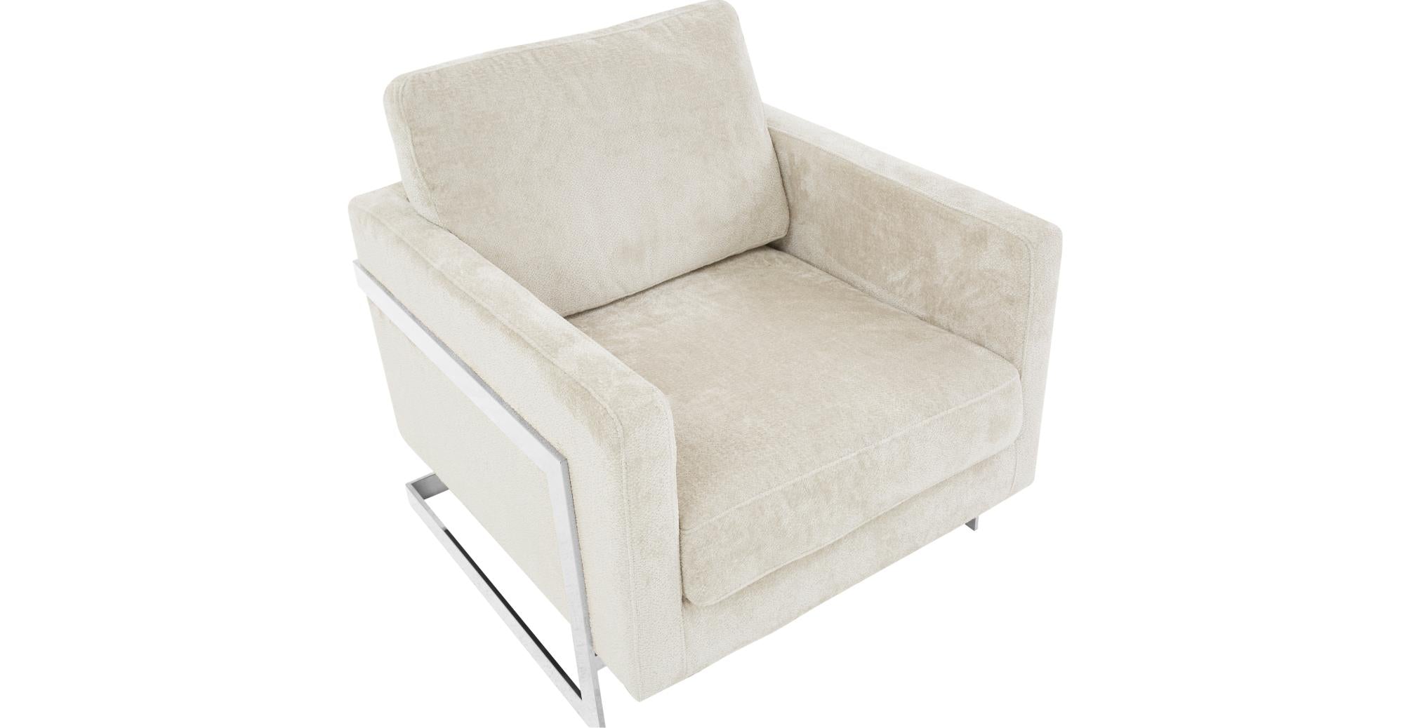 Lincoln Accent Chair Upholstered in Boucle with Black Stainless-Steel Frame