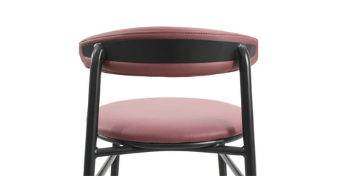 Lume Series Modern Bar Stool Upholstered in Leather for Dining Room and Kitchen Burgundy