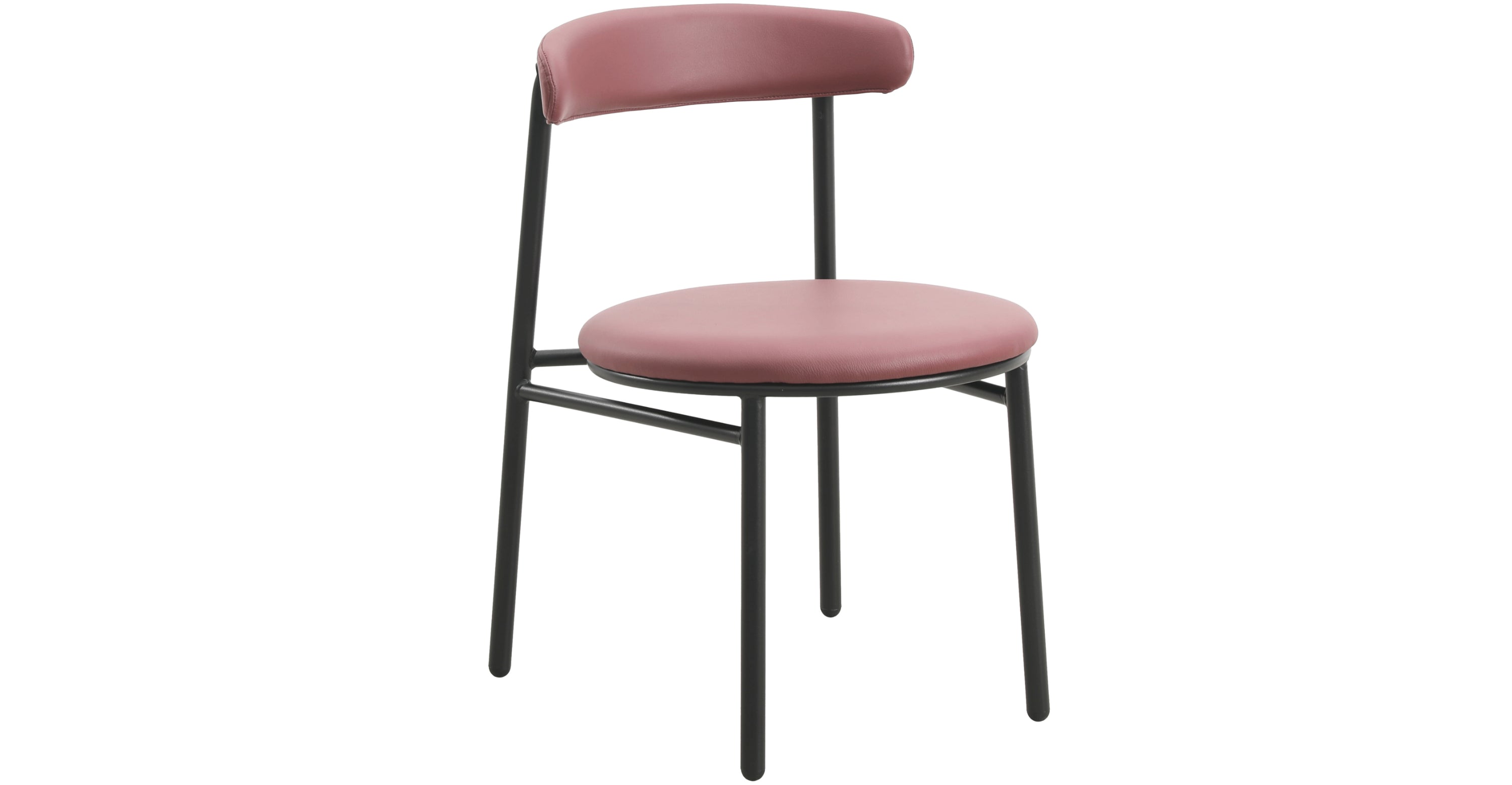 Lume Modern Dining Chair Upholstered in Polyester with Metal Legs Burgundy