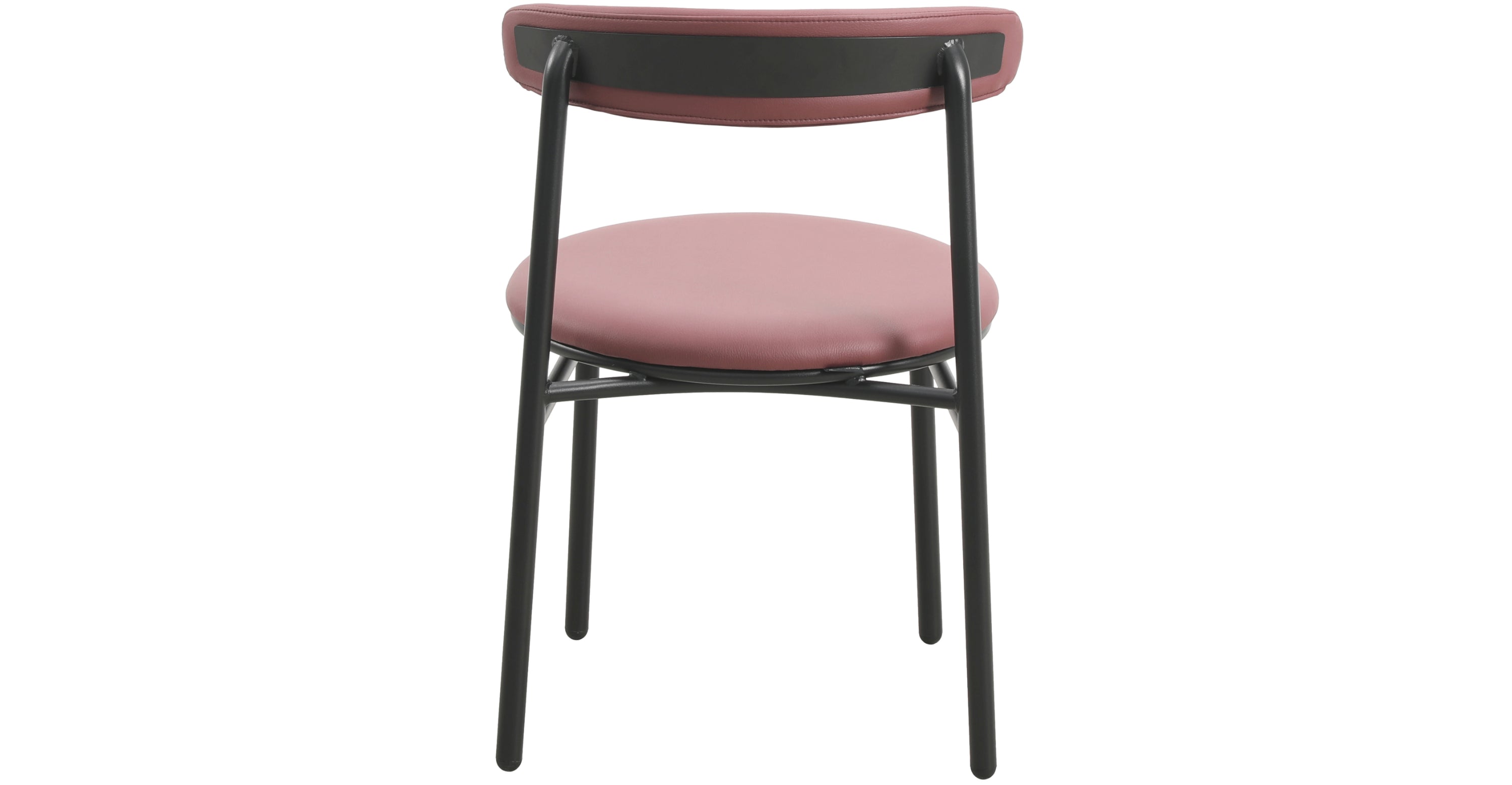 Lume Modern Dining Chair Upholstered in Polyester with Metal Legs Burgundy