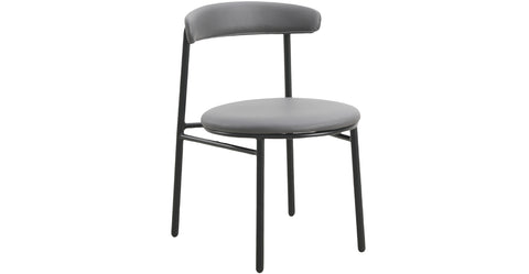 Lume Modern Dining Chair Upholstered in Polyester with Metal Legs Charcoal