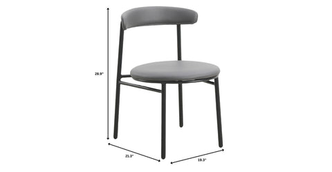 Lume Modern Dining Chair Upholstered in Polyester with Metal Legs Charcoal