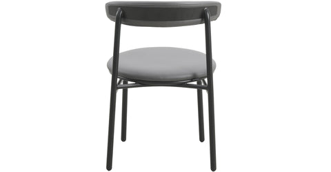 Lume Modern Dining Chair Upholstered in Polyester with Metal Legs Charcoal