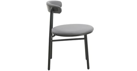 Lume Modern Dining Chair Upholstered in Polyester with Metal Legs Charcoal