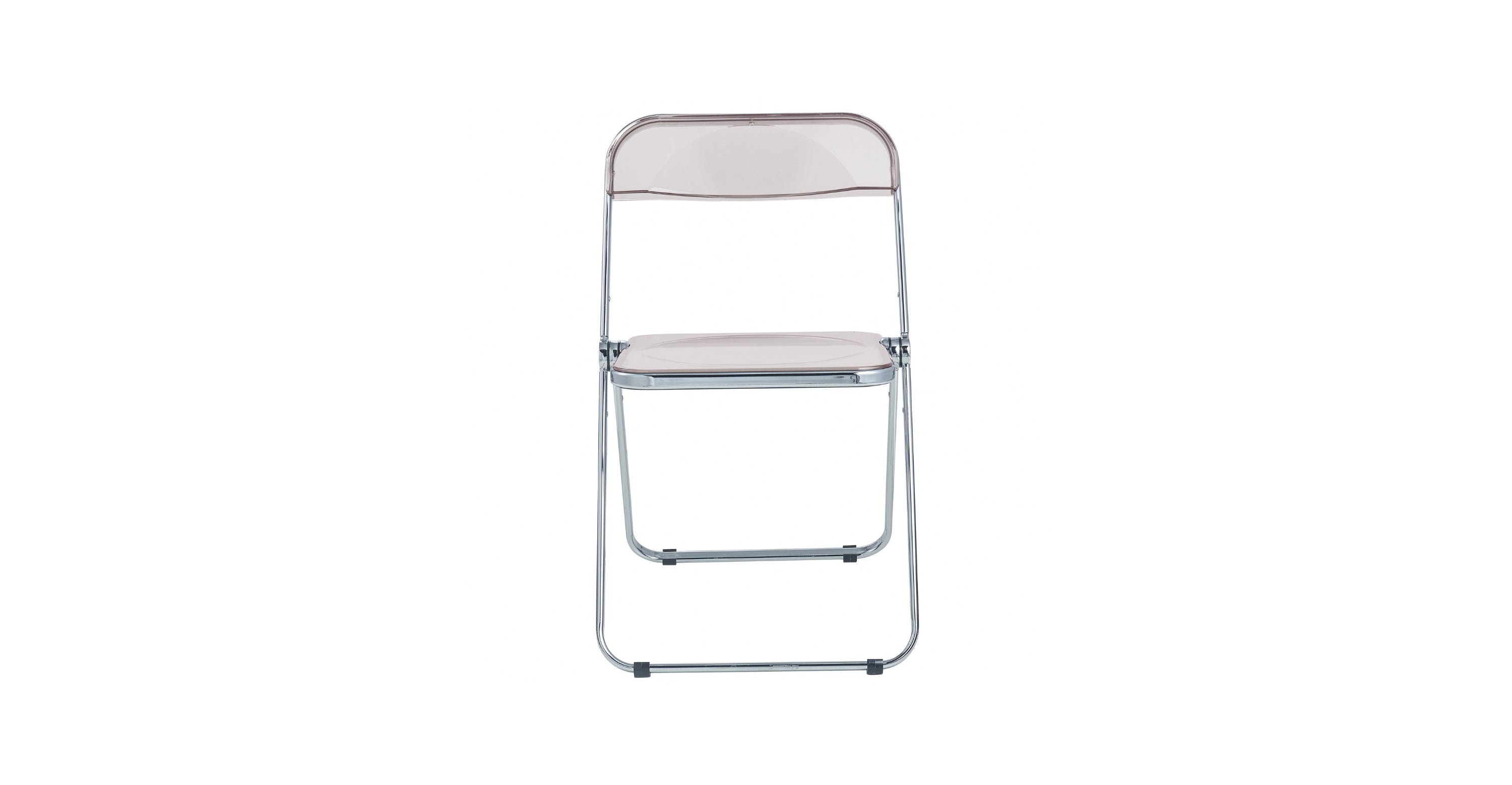 Lawrence Acrylic Folding Chair With Metal Frame Rose Pink / Chrome