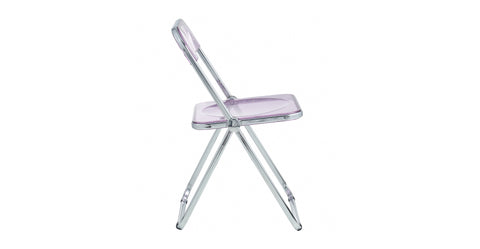 Lawrence Acrylic Folding Chair With Metal Frame Magenta / Chrome