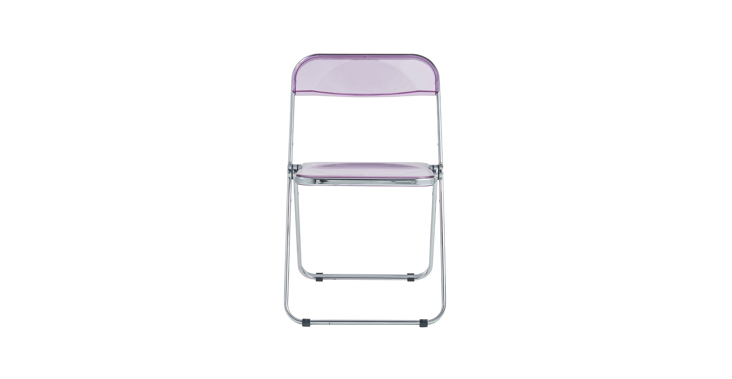 Lawrence Acrylic Folding Chair With Metal Frame Magenta / Chrome