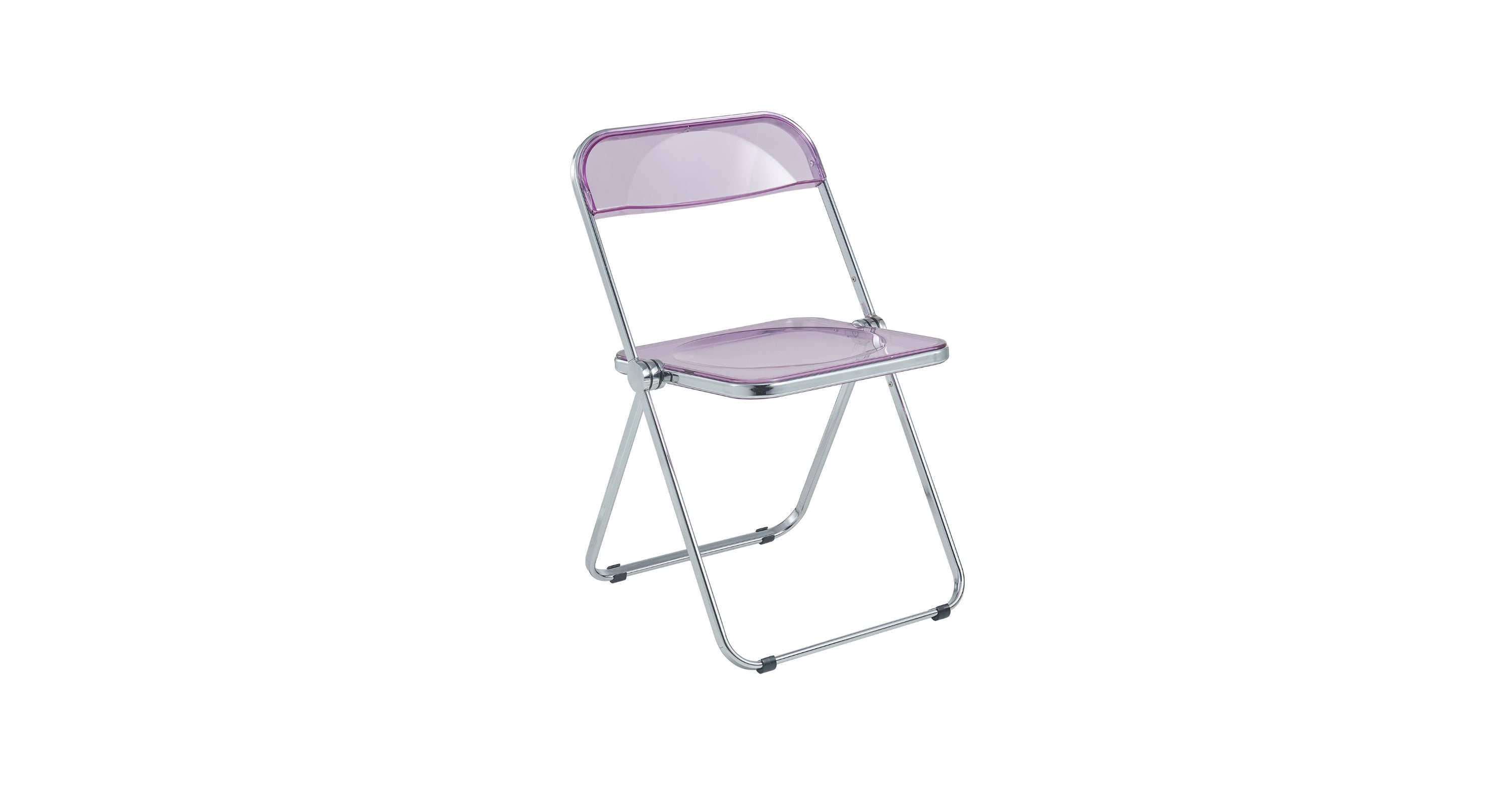 Lawrence Acrylic Folding Chair With Metal Frame Magenta / Chrome