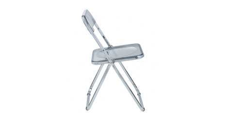 Lawrence Acrylic Folding Chair With Metal Frame Transparent Black / Chrome