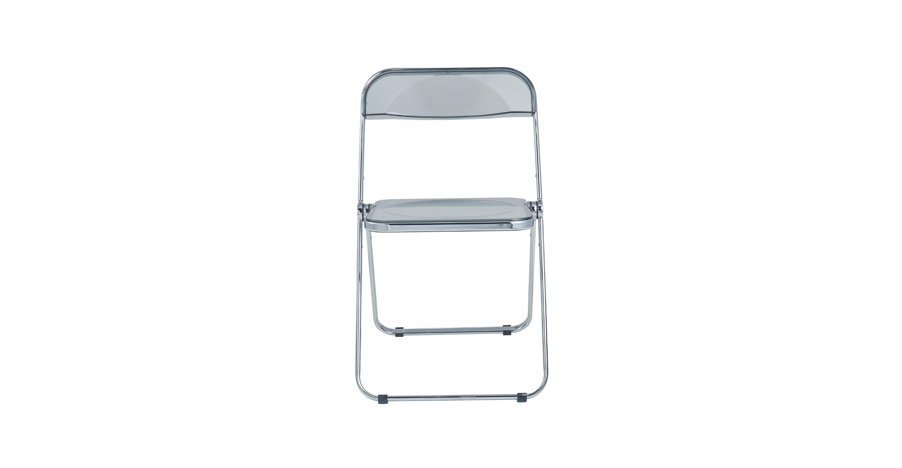 Lawrence Acrylic Folding Chair With Metal Frame Transparent Black / Chrome