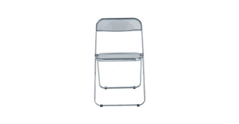 Lawrence Acrylic Folding Chair With Metal Frame Transparent Black / Chrome