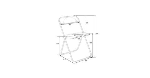 Lawrence Acrylic Folding Chair With Metal Frame Transparent Black / Chrome