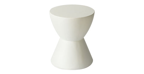 Loft Side Table Hourglass Design in Fiberstone Accent Table White