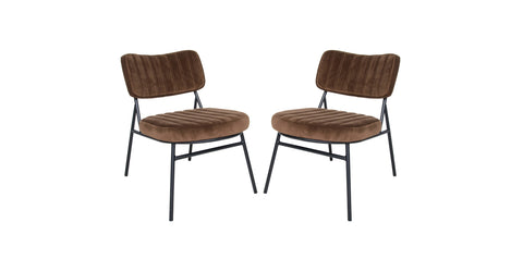 Marilane Velvet Accent Chair With Metal Frame Set of 2 Coffee Brown