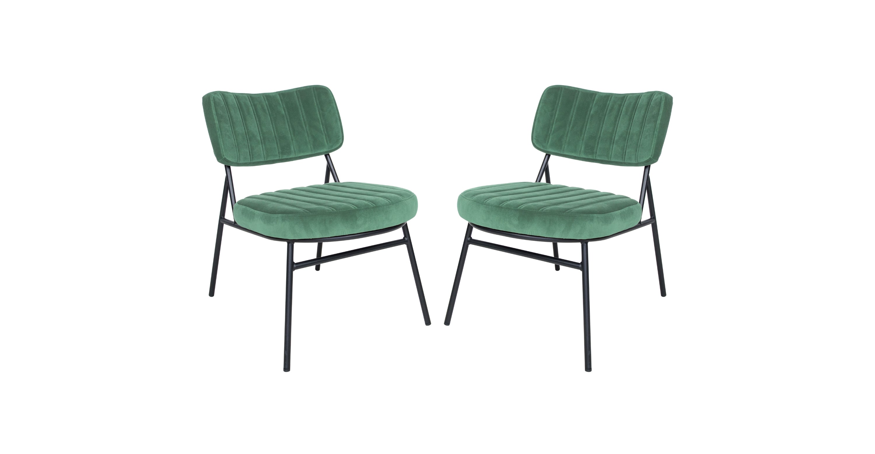 Marilane Velvet Accent Chair With Metal Frame Set of 2 Turquoise