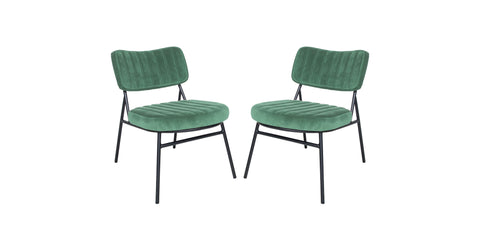 Marilane Velvet Accent Chair With Metal Frame Set of 2 Turquoise