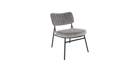 Marilane Velvet Accent Chair With Metal Frame Set of 2 Fossil Grey