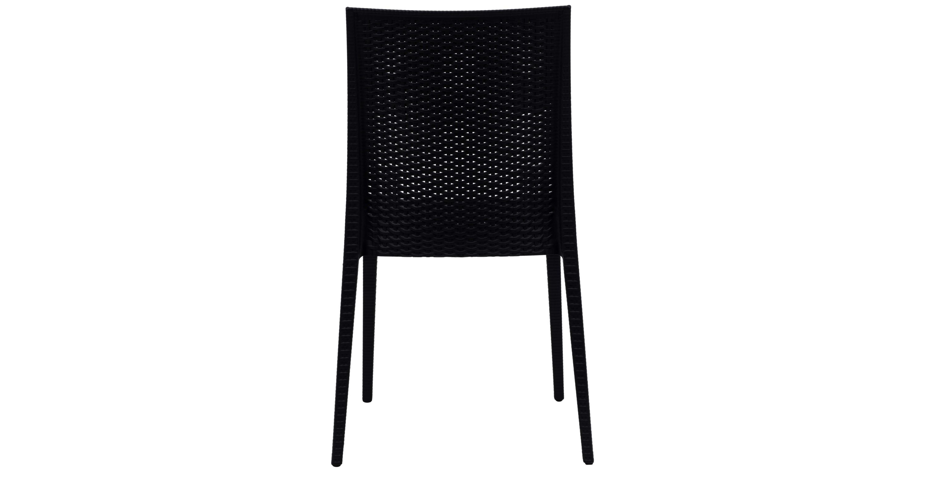 Mace Patio Outdoor Dining Chair with Weave Design in Polypropylene Black