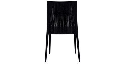 Mace Patio Outdoor Dining Chair with Weave Design in Polypropylene Black