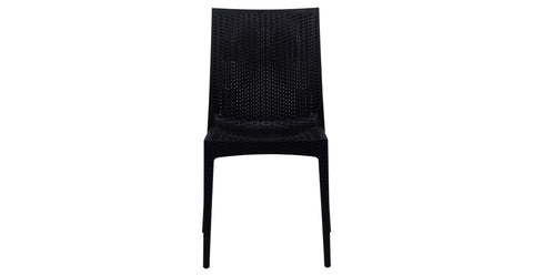 Mace Patio Outdoor Dining Chair with Weave Design in Polypropylene Black