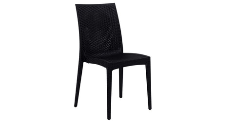 Mace Patio Outdoor Dining Chair with Weave Design in Polypropylene Black