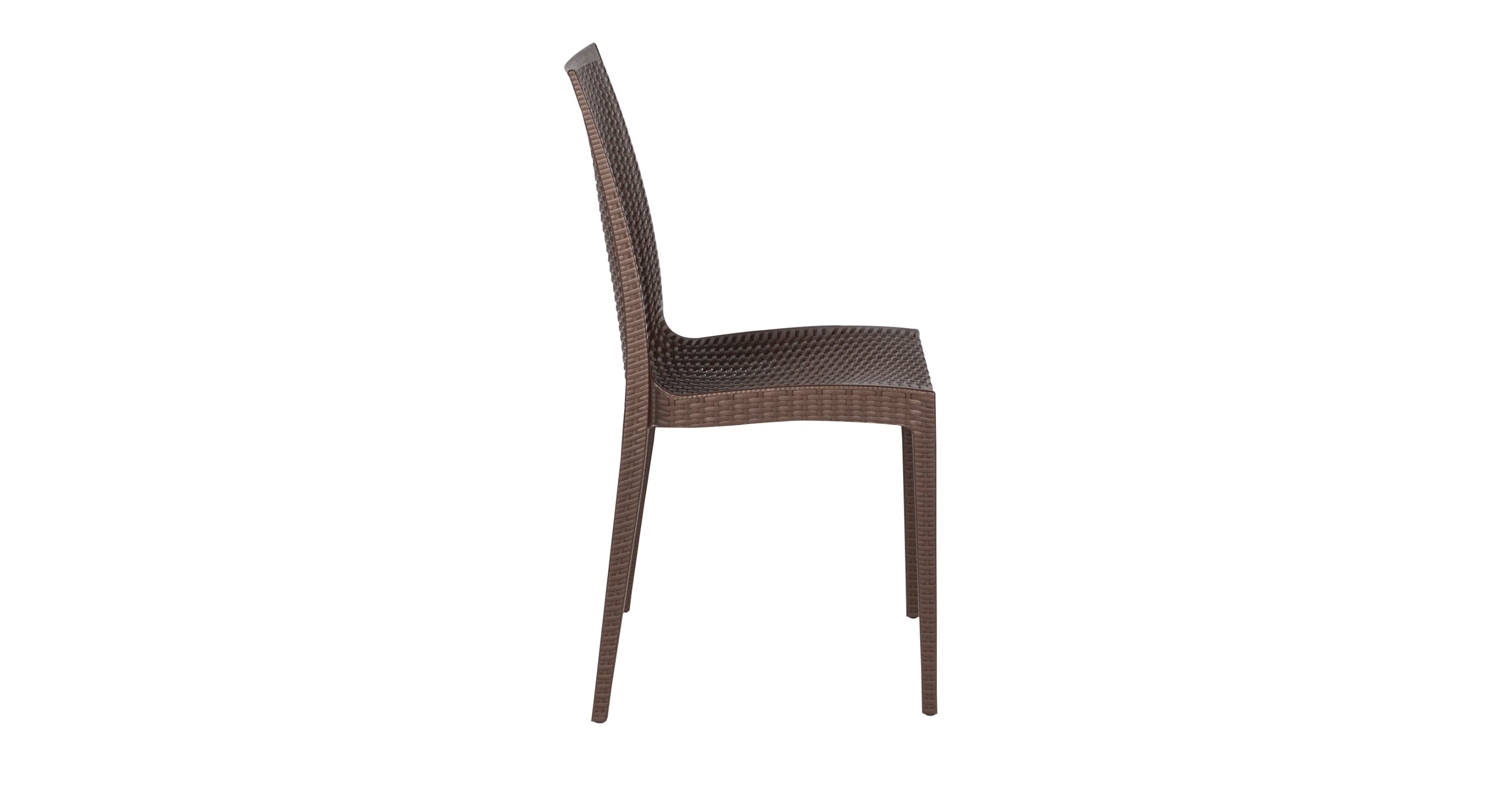 Mace Patio Outdoor Dining Chair with Weave Design in Polypropylene Brown