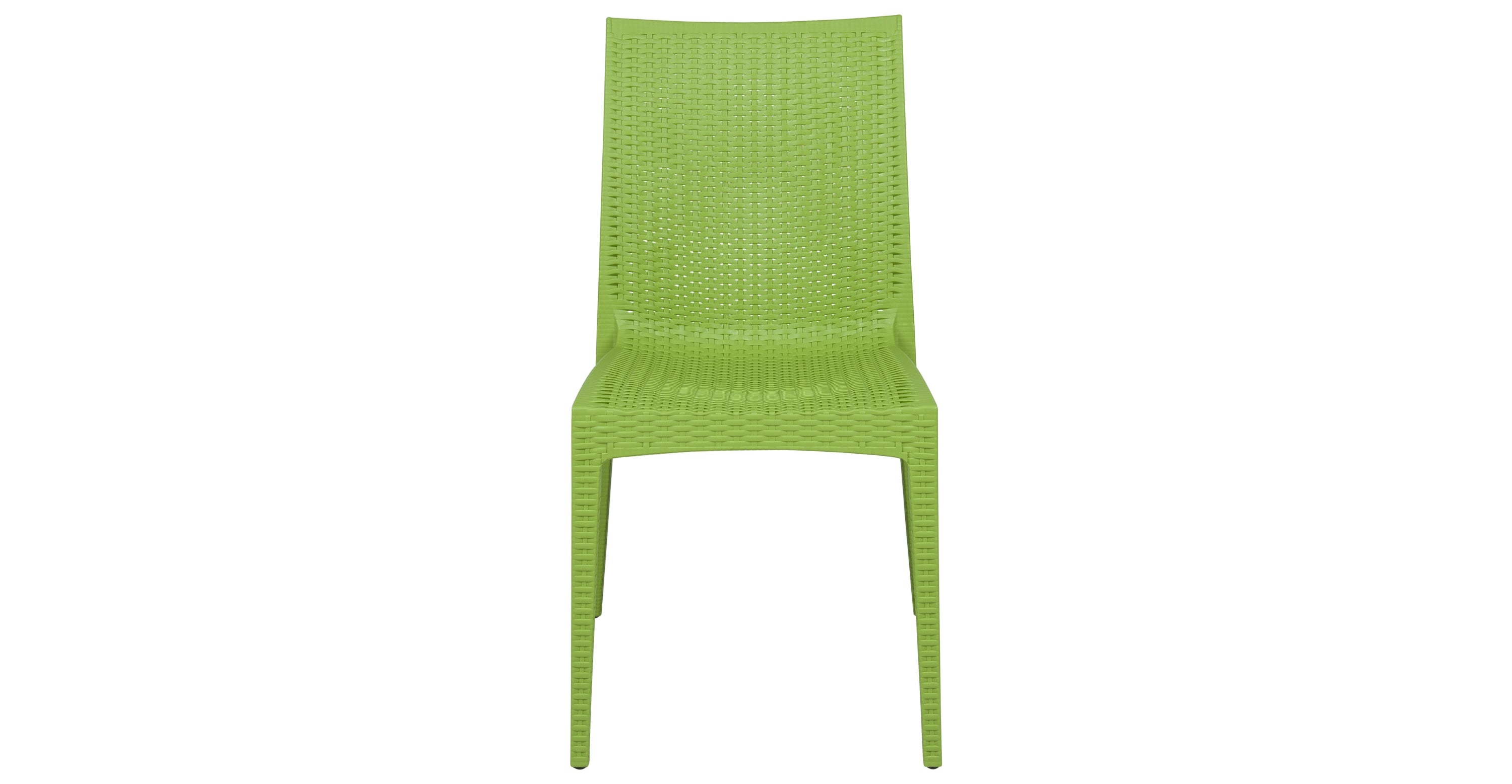 Mace Patio Outdoor Dining Chair with Weave Design in Polypropylene Green