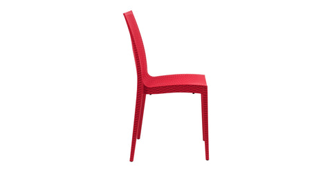 Mace Patio Outdoor Dining Chair with Weave Design in Polypropylene Red