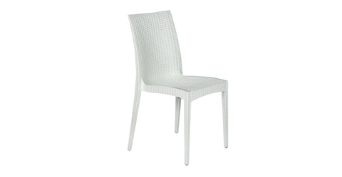 Mace Patio Outdoor Dining Chair with Weave Design in Polypropylene White