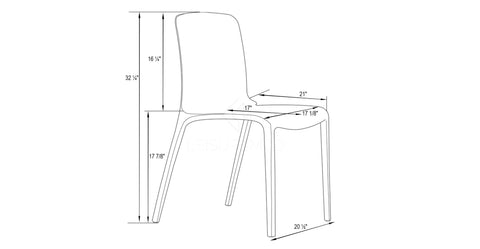 Murray Stackable Dining Side Chair in Plastic Clear