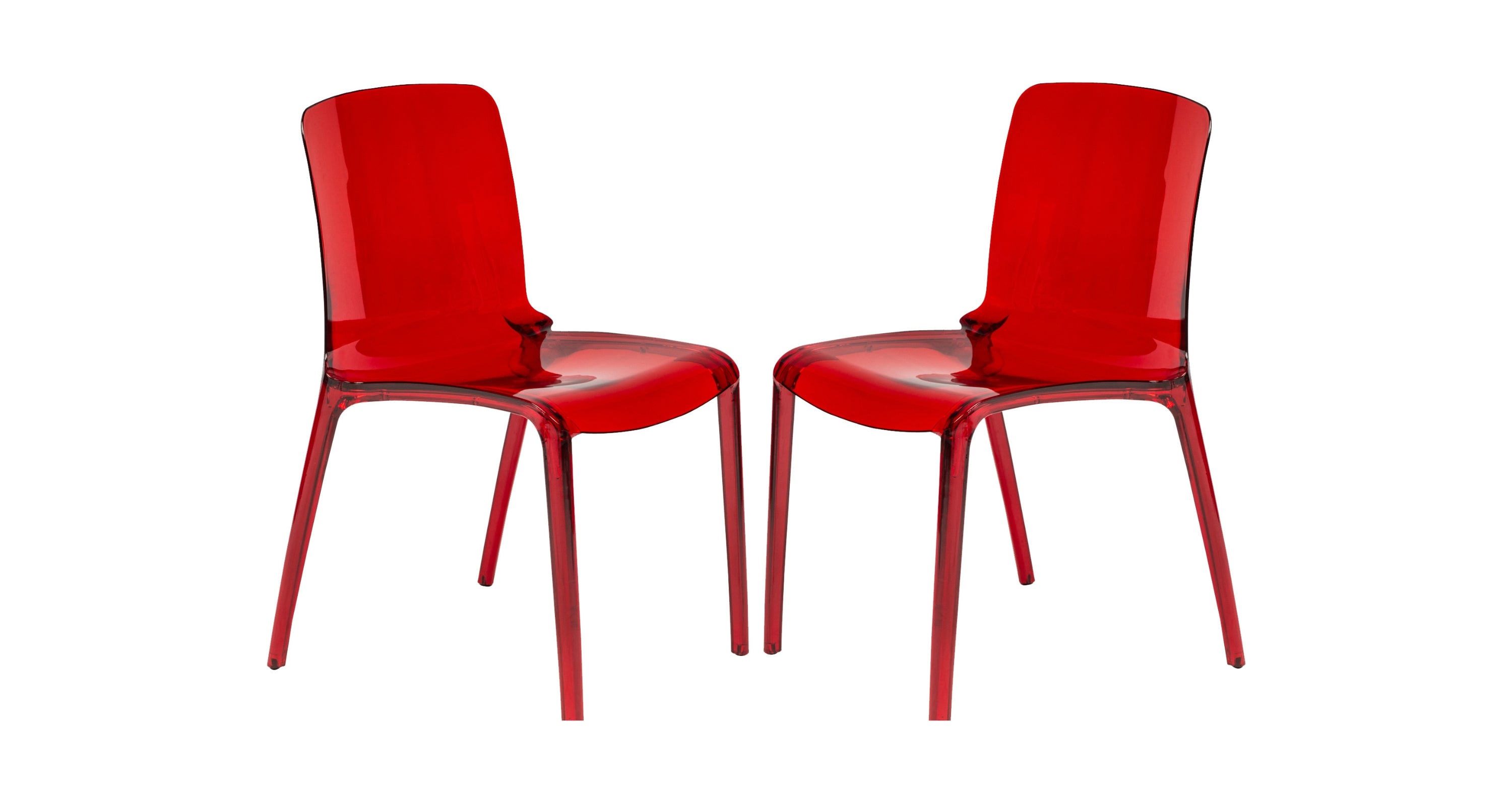 Murray Stackable Dining Side Chair in Plastic Red