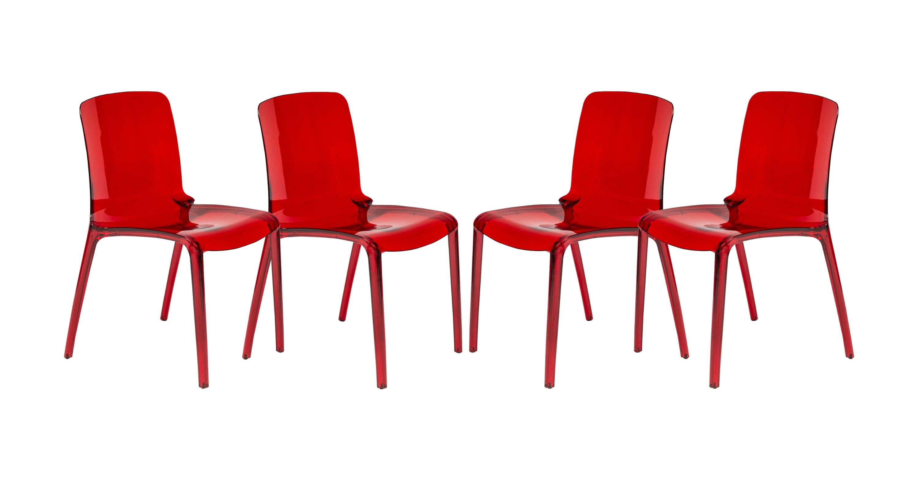 Murray Stackable Dining Side Chair in Plastic Red