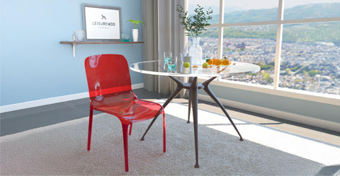 Murray Stackable Dining Side Chair in Plastic Red